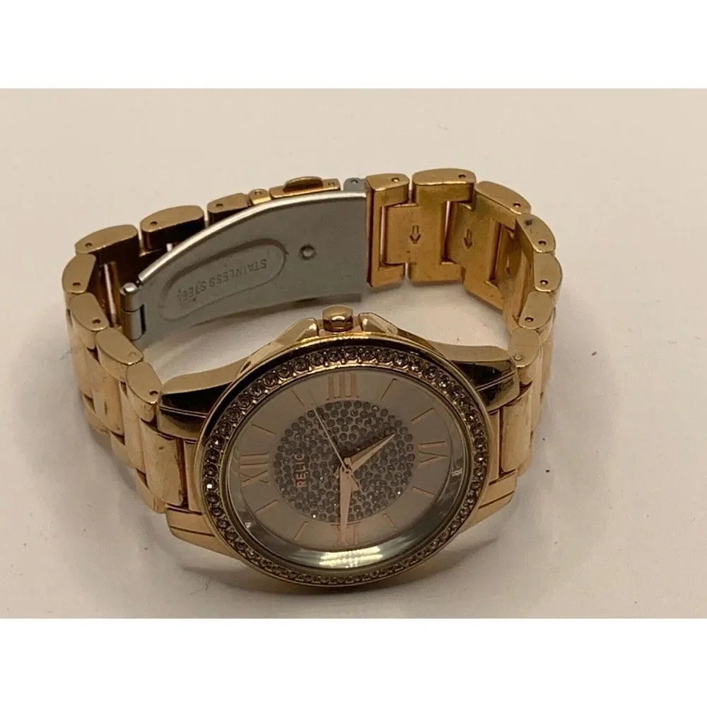 Relic ZR12178 Women's Stainless Steel Analog Rose Gold Dial Quartz Watch JD327